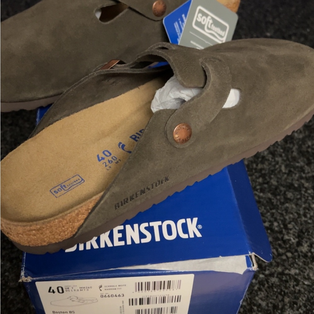 Birkenstock Men's Suede Slip-Ons - Olive